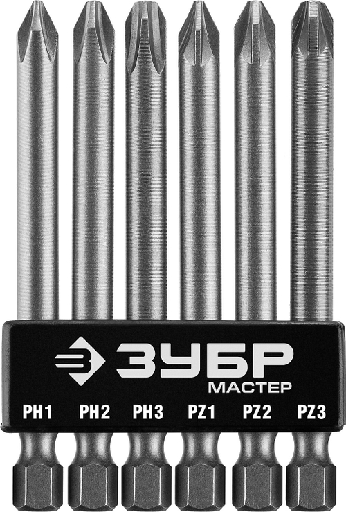 Набор ЗУБР: Биты длинные ″МХ-6″, CR-V