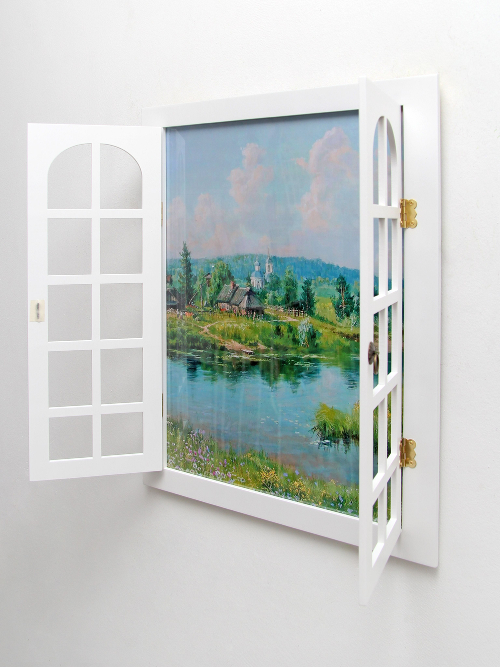 Панно со ставнями "Вид из окна" 37,5*49 см