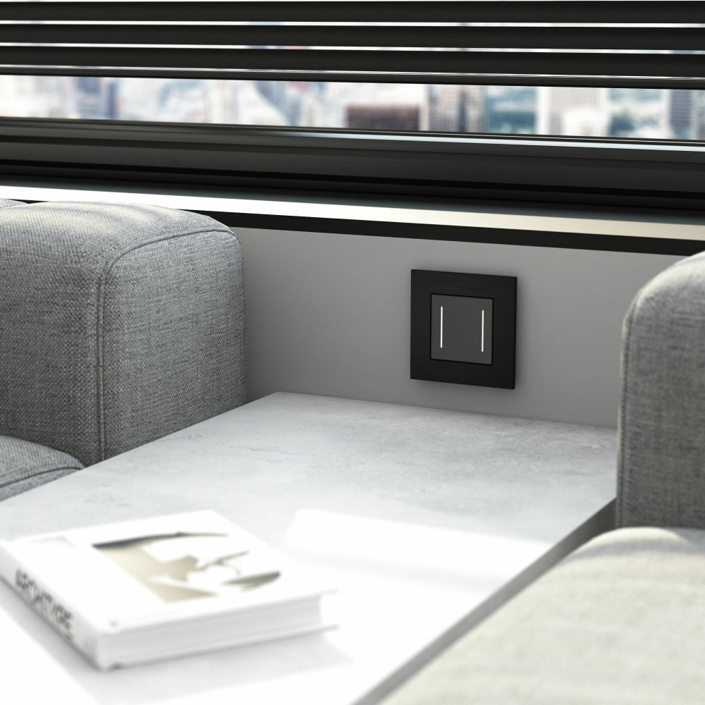 Рамка на 1 пост AluMax (черный алюминий)