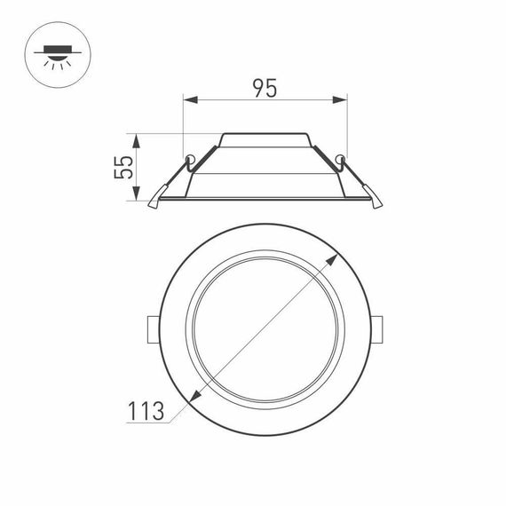 Встраиваемый светодиодный светильник Arlight IM-Cyclone-R115-10W White6000 023196(1)
