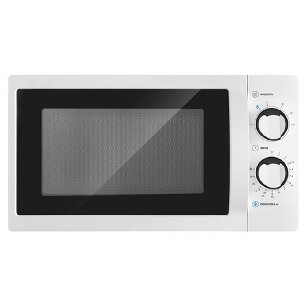Микроволновая печь VEKTA MS720BHW, объем 20 л, мощность 700 Вт, механическое управение, таймер, белая, MCO00053771