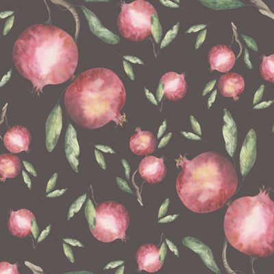 Акварельные гранаты на черном