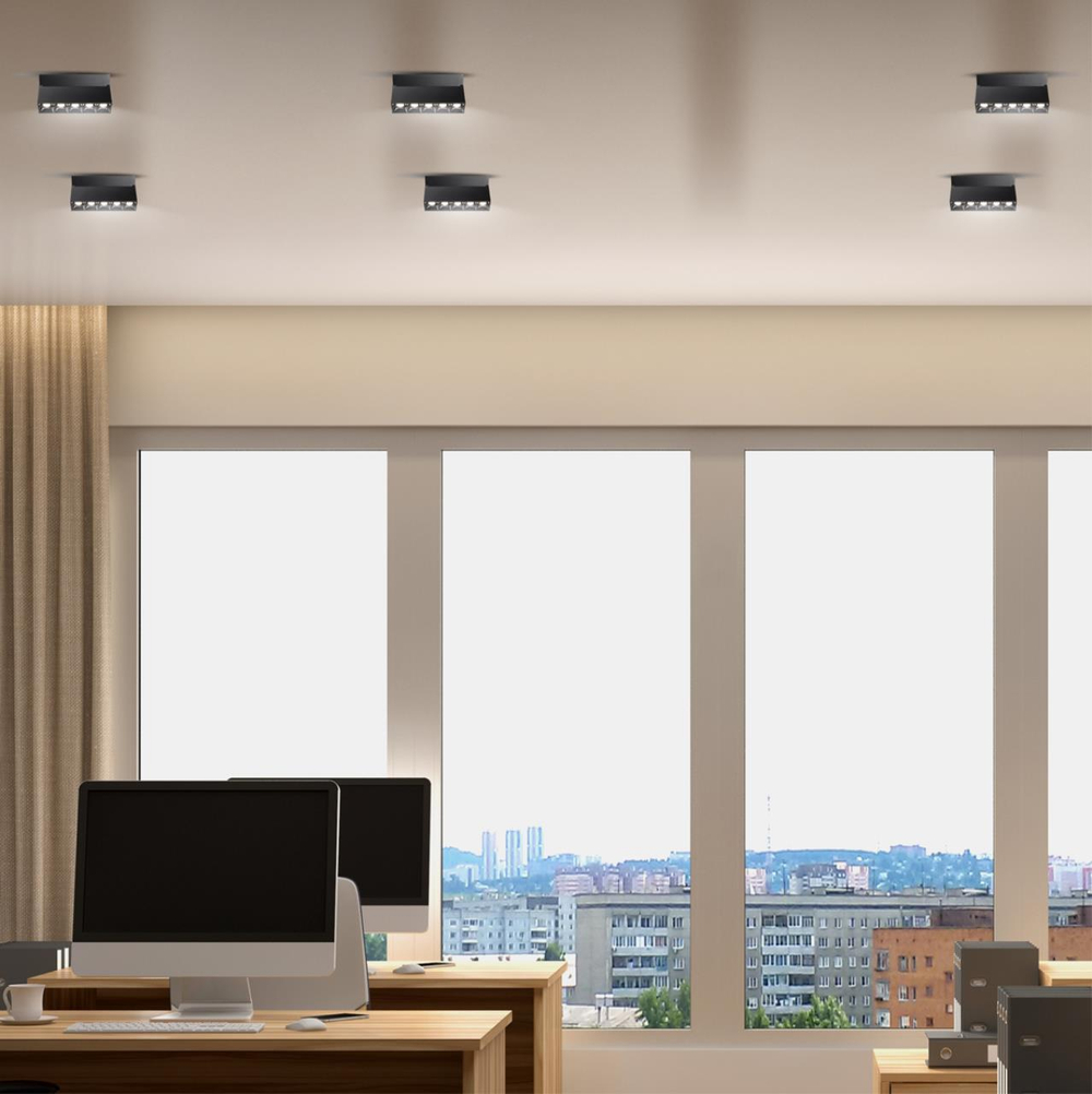 358323 OVER NT19 380 черный Светильник накладной IP33 LED 4000К 13W 110-265V EOS