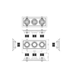 Светильник светодиодный встраиваемый Даунлайт ЭРА SKD-13-36-40K-W09 3х9Вт 4000K 3240Лм 320х130х100 5 лет гарантии