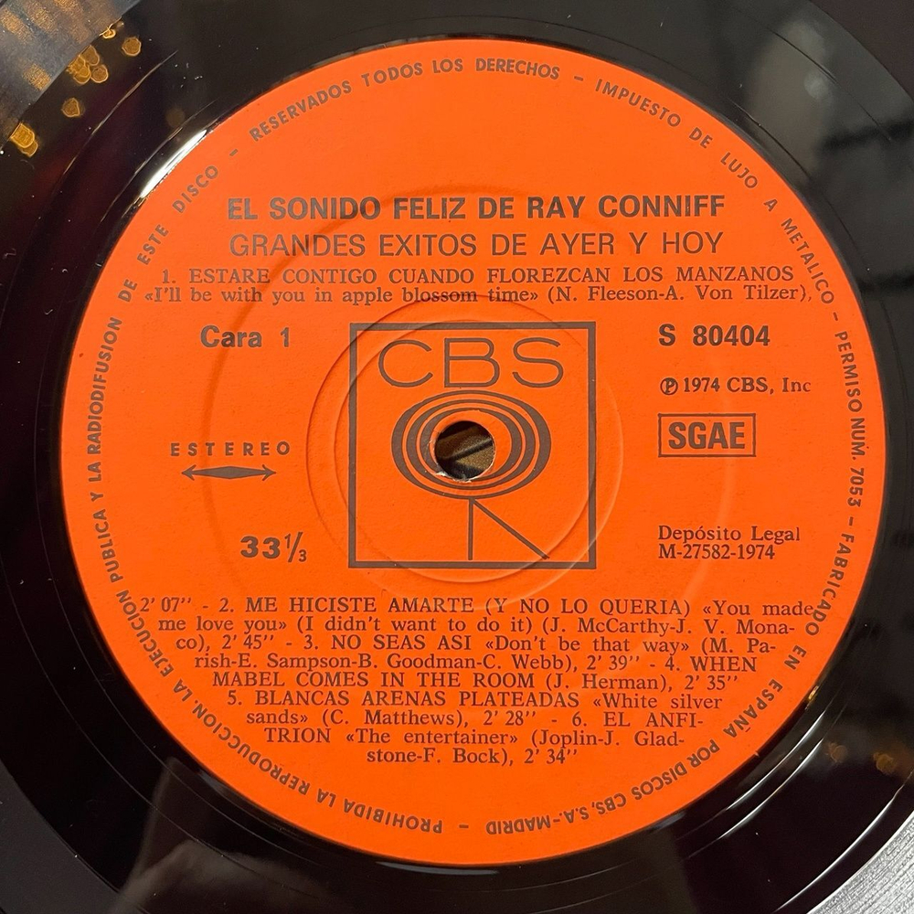 Винтажная виниловая пластинка LP The Happy Sound Of Ray Conniff (Spain 1974)