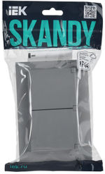 SKANDY Розетка 2-местная и крышкой 16А в сборе IP44 SK-R12Gr серый IEK