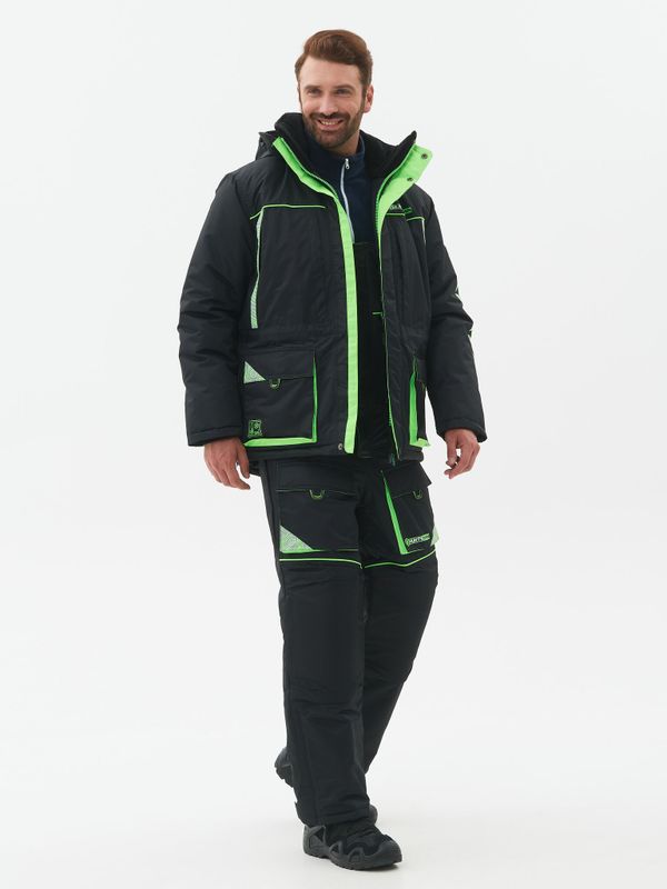 Костюм зимний Elbrus ткань Hit Membrane цвет Черный/Лайм