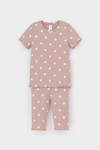 пижама  для девочки  К 1632/кофейный,маленькие яблочки