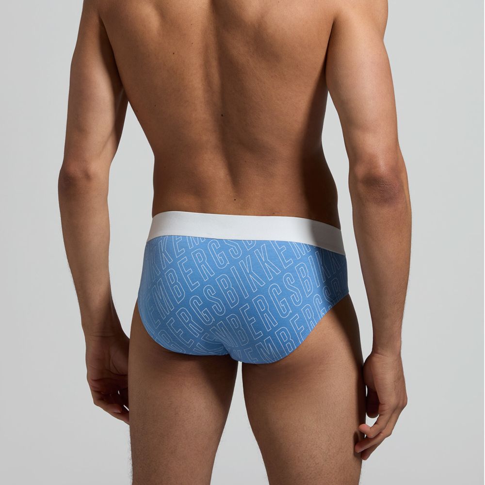 Мужские трусы брифы (белый, голубой, темно-синий) набор 3 в 1 Bikkembergs DIAGONAL BKK51USP23TR/3