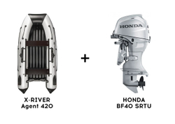 Лодка ПВХ X-RIVER Agent 420 + 4х-тактный лодочный мотор HONDA BF40 SRTU