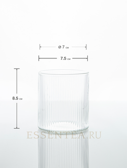 Чашка стеклянная "Кингжао" с рифленым рисунком 250 мл