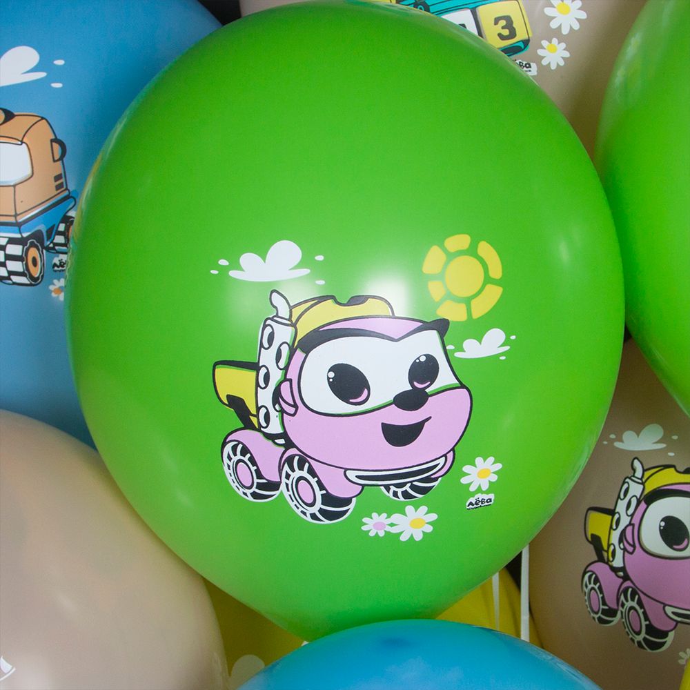 Шар (12''/30 см) Грузовичок Лёва, Ассорти, пастель, 2 ст, 25 шт.