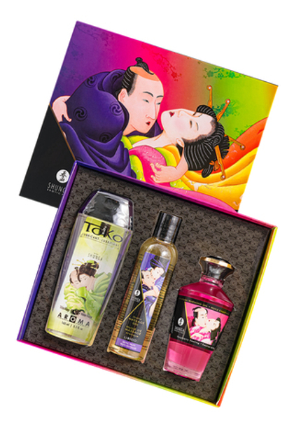 Shunga Fruity kisses - Подарочный набор «Фруктовые поцелуи», 3 средства