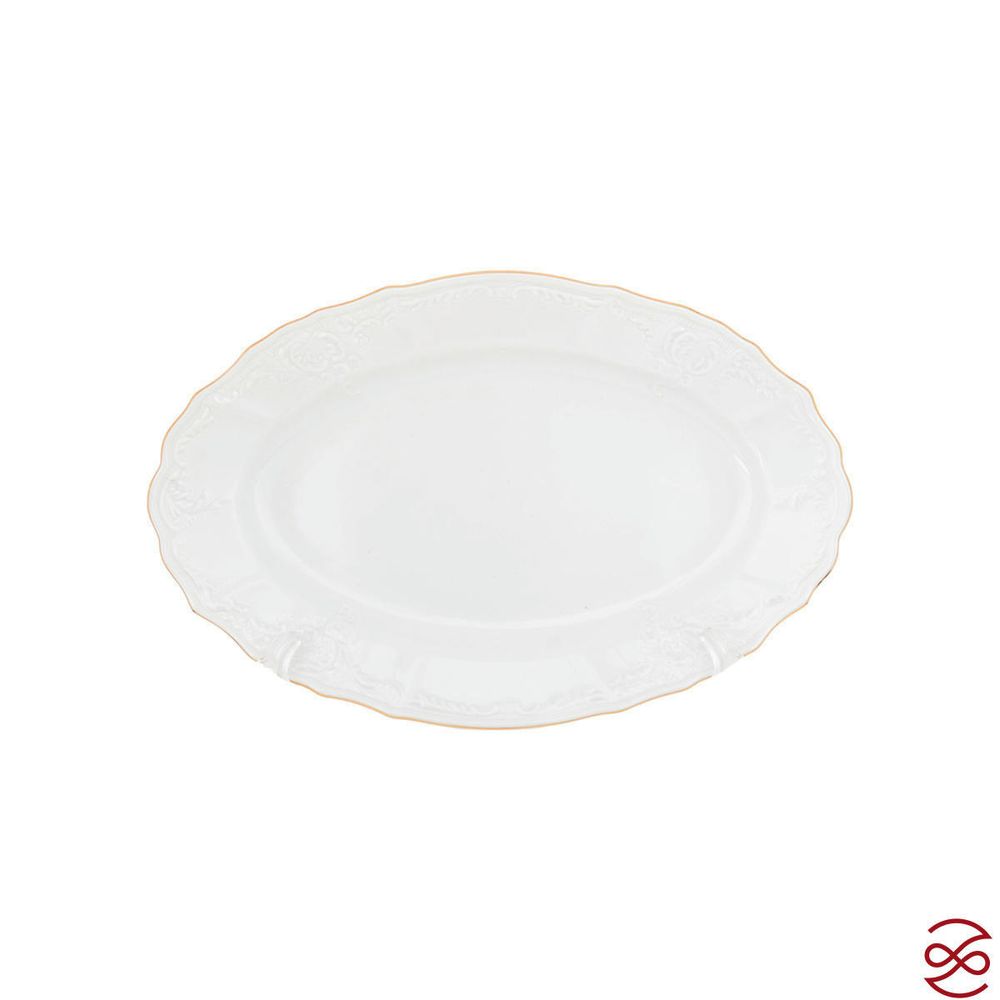Блюдо овальное Bernadotte Белый узор 26 см