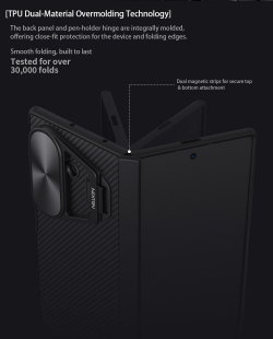 Чехол с MagSafe на Samsung Galaxy Fold 7, серия CamShield Prop Magnetic (версия с металлической откидной крышкой) от Nillkin