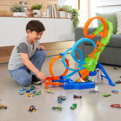 Hot Wheels - Quadruple Loop Set с зоной аварии + машинка HXR70 / артикул   HXR70  / GTIN 194735237166