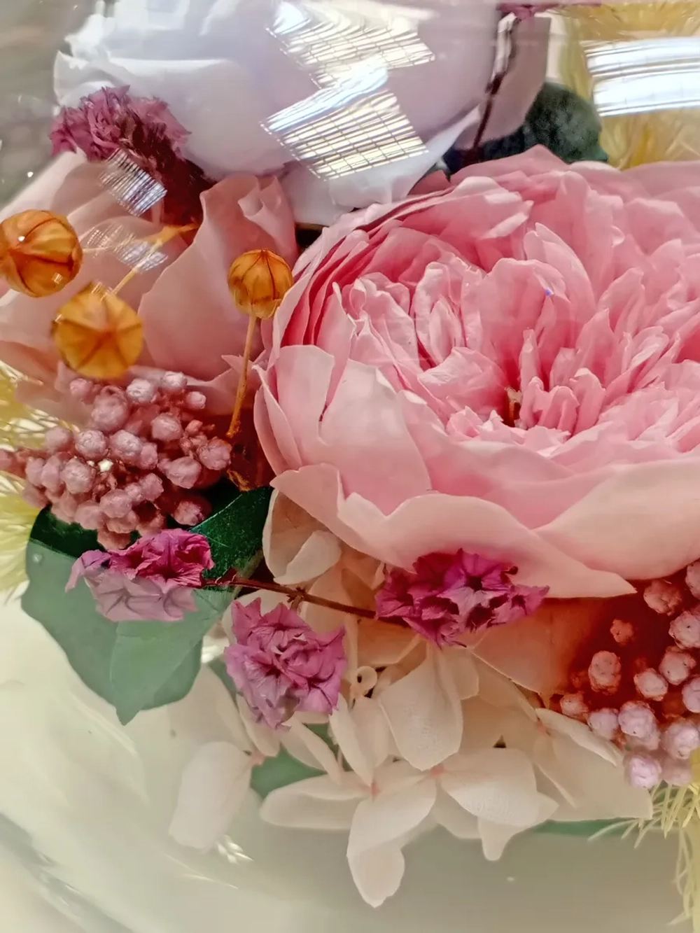 натуральные розы в стекле, вакуум*