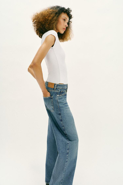 ZARA БОДИ С КРУГЛЫМ ВЫРЕЗОМ, БЕЛЫЙ