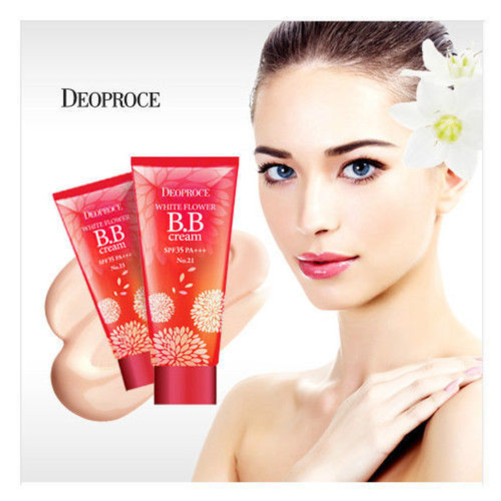 Deoproce. BB крем с экстрактом белых цветов White Flower BB Cream SPF35/PA+++