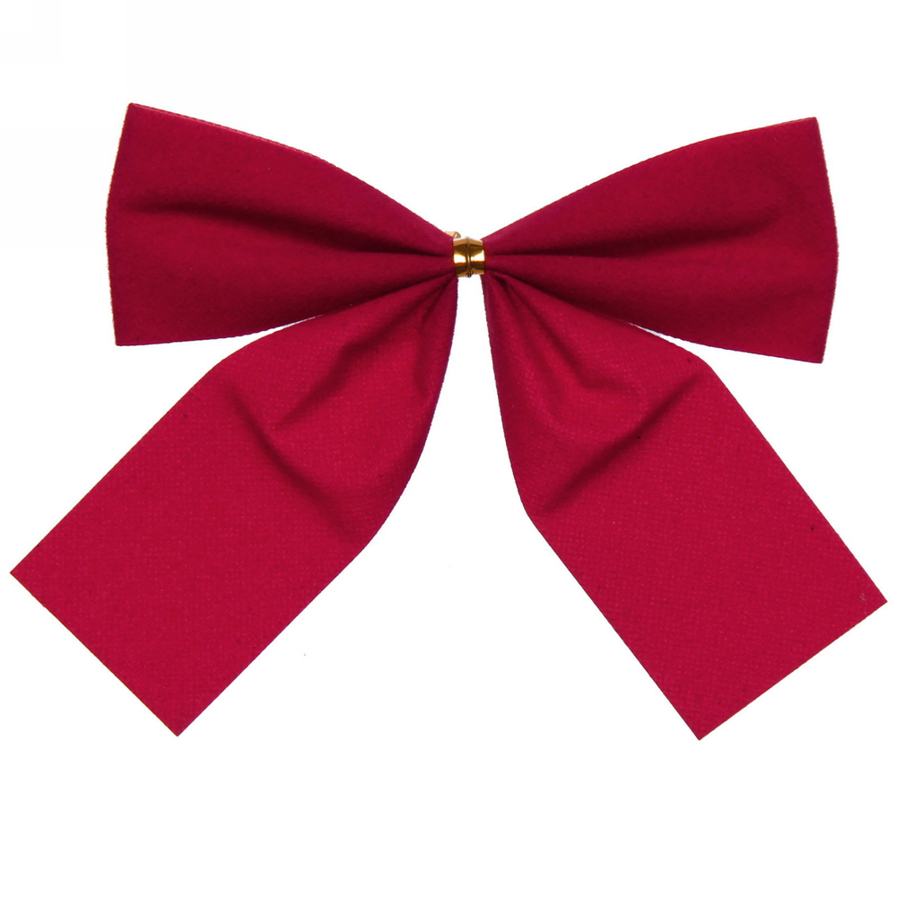 Бант на ёлку «Красный Бархат» 9*7см (набор 6шт)