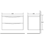 Тумба под раковину BelBagno Marino 80 MARINO-800-2C-SO-RG-P подвесная Rovere Grigio