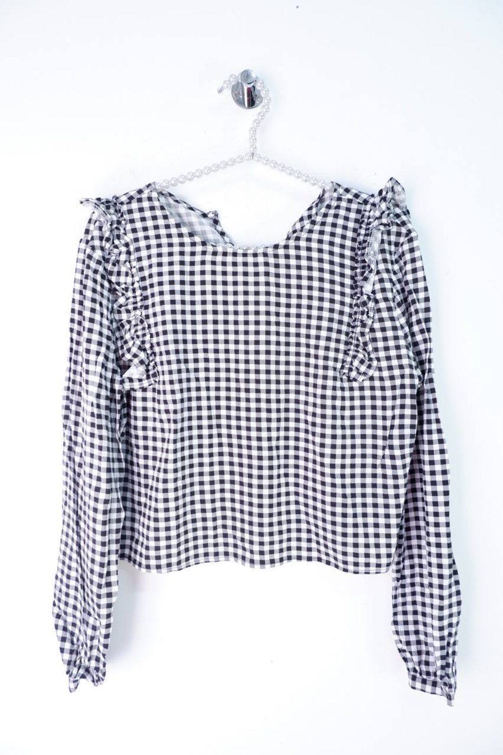 Блузка в клетку, визуально 46 размер