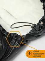 Конверт зимний меховой AMAROBABY Snowy Baby Космос, черный, 85 см.