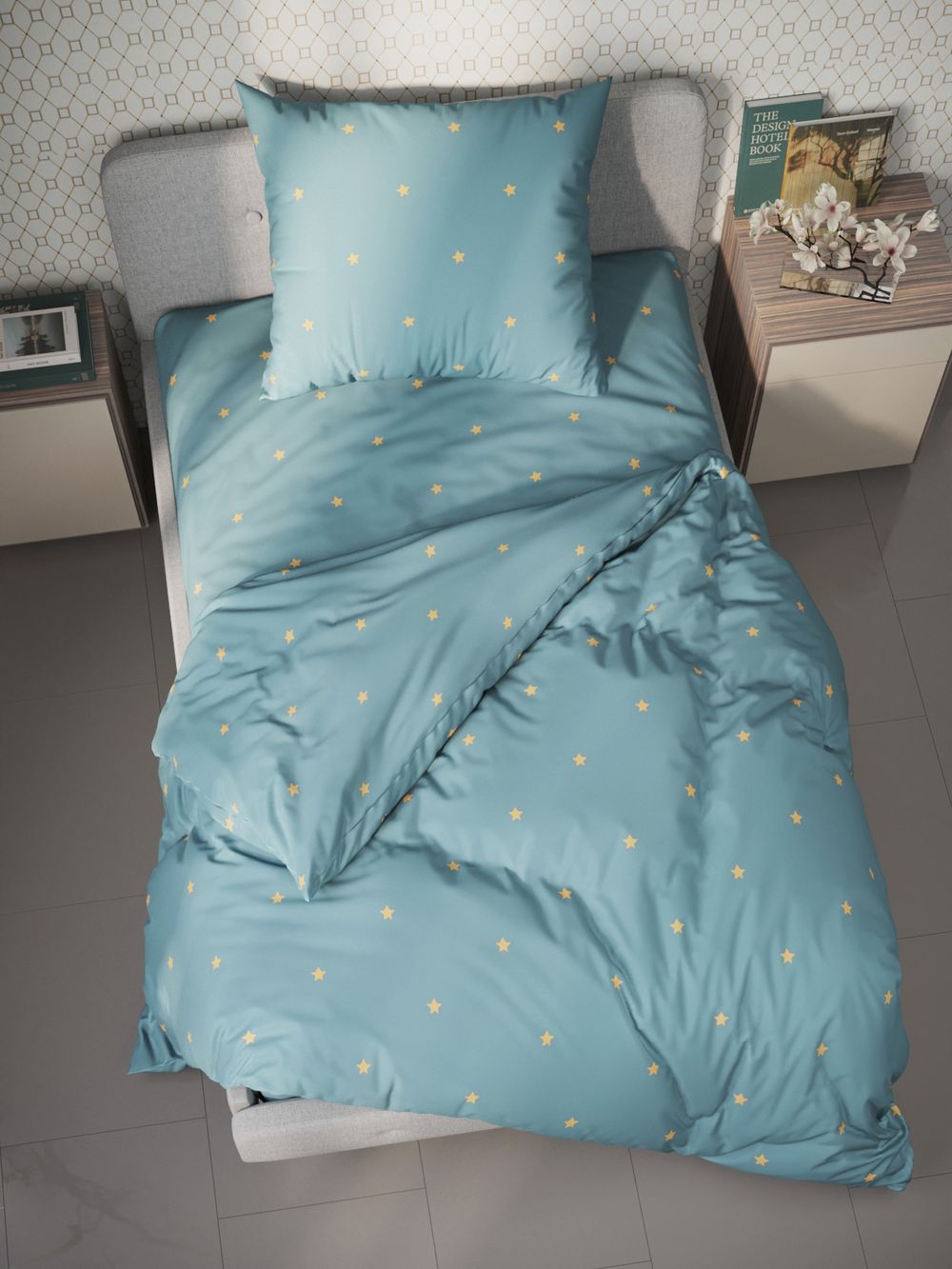 Простынь на резинке Полисатин Мечта "Alcor" 90x200 см