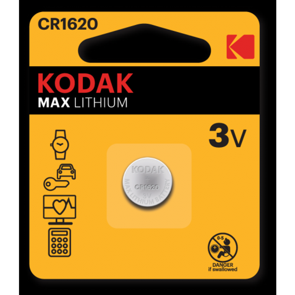 Батарейки Kodak CR1620-1BL MAX Lithium | Kodak