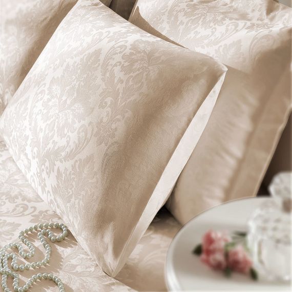 Постельное белье BAMBURA  бежевый жаккард deluxe TIVOLYO HOME Турция