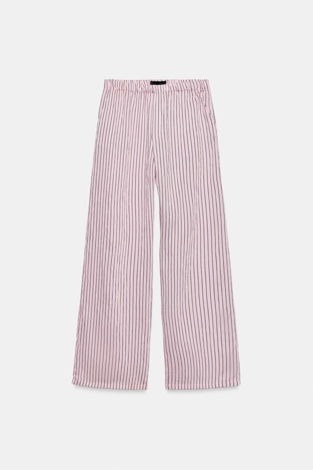 ZARA БРЮКИ-ПИЖАМА В ПОЛОСКУ, РОЗОВЫЙ/БЕЛЫЙ