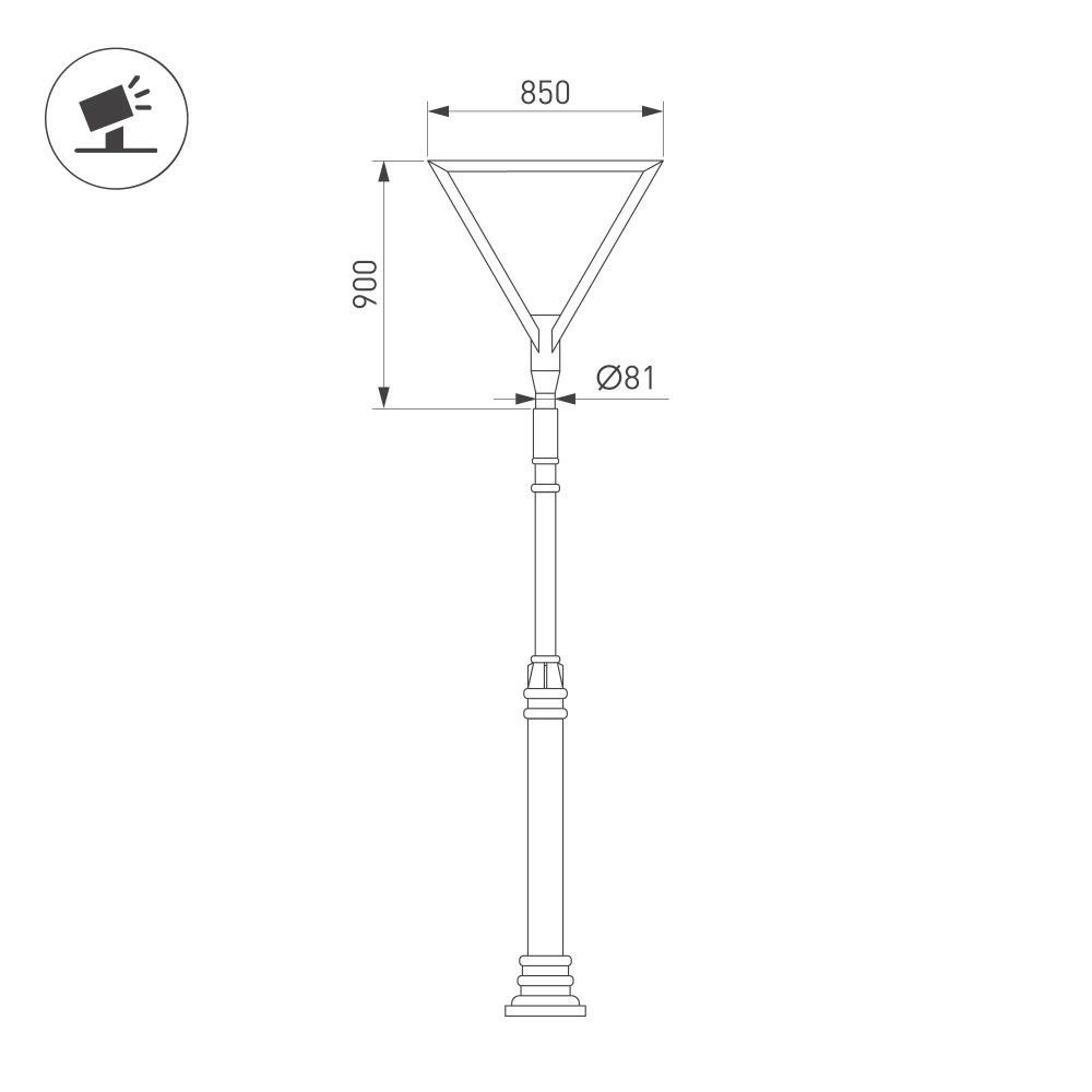 Светильник OXOR-TRILEIS-900x850х80-50W Day4000 (BK, 120 deg, 230V) IP65  (Arlight, -) 052474