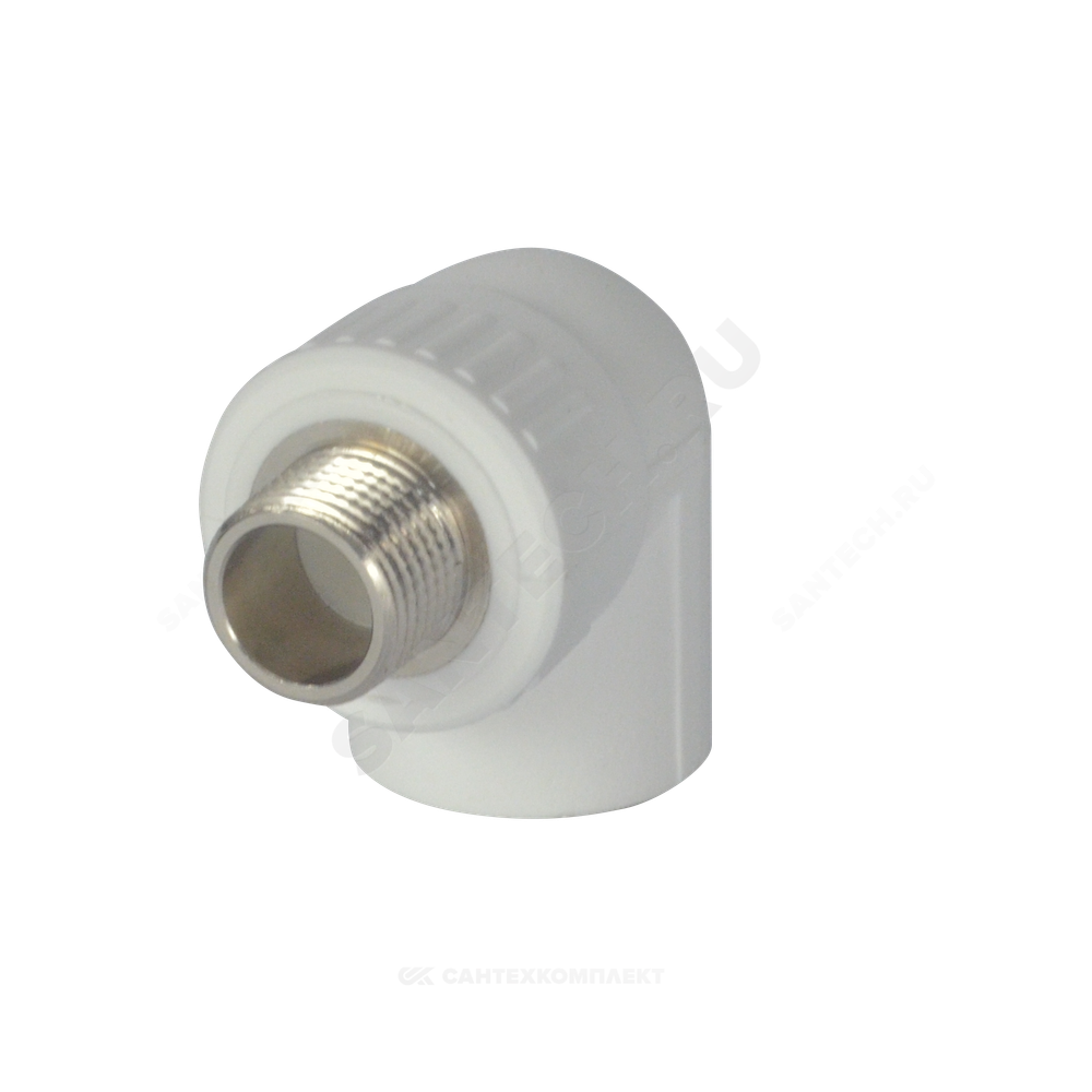 Угольник PP-R комбинированный белый Дн 25х1/2"х90гр НР ZFPCL