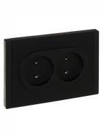 FORTE&PIANO Розетка 2-местная без заземления без защитных шторок безвинтовое крепление 10А FP126 черный IEK