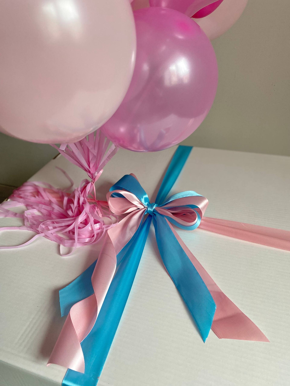 Воздушные шары на Гендер Пати большая коробка сюрприз №3908