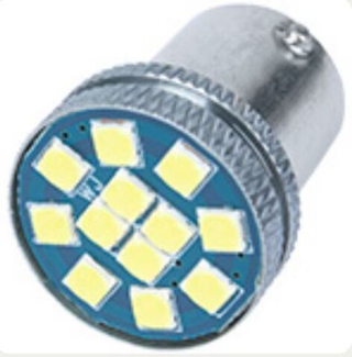 Светодиод 12V T25   12SMD 3030 WHITE (1конт) (плоский) (бл2шт) 12T25/3030/12SMD/2BL #S0101/2BL