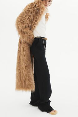 ZARA КОЖАНЫЕ САНДАЛИИ СО СТЕЛЬКОЙ ИЗ ОВЧИНЫ - LIMITED EDITION, ЧЕРНЫЙ