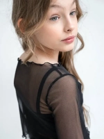 Лонгслив для девочки прозрачный укороченный и топ