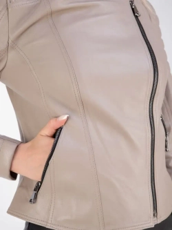 Косуха укороченная демисезонная куртка из натуральной кожи