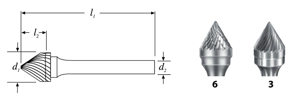 Бор-фреза SJ-42M  коническая 60 гр.  24903