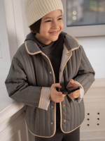 Куртка стёганая двухсторонняя Mjölk Grey/White Grey