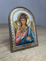 Ангел хранитель, икона арочная, пластик коричневый, эмаль 80х115