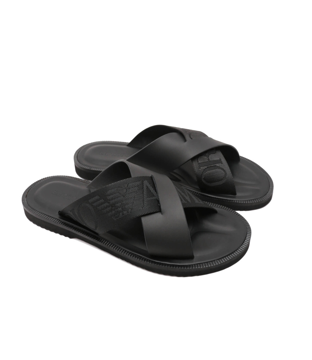 Кожаные шлепанцы Emporio Armani - черный(X4P124 XN787)