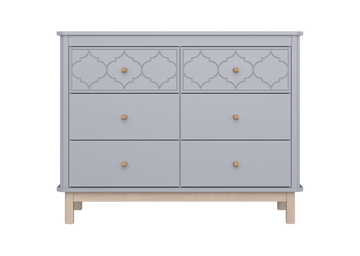 Комод Classic 6 ящиков с фрезеровкой "Мозаика" (серый)