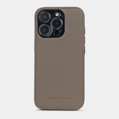 Чехол для iPhone 16 Pro из кожи сафьяно, бежевого цвета