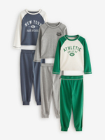 Пижама для девочки Next Q96-928, 3 шт., Зеленый, Серый