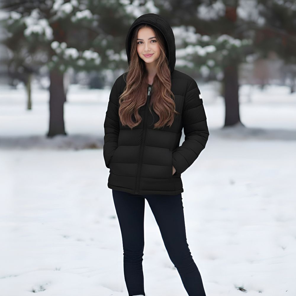 Куртка утепленная с капюшоном жен. MIKASA MT913-049-XL, р.XL, полиэстер, нейлон, черный