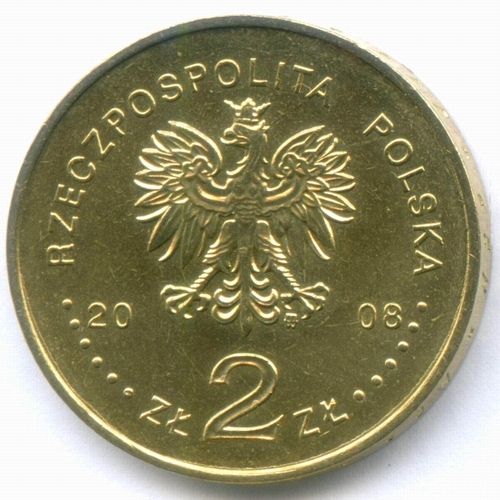 2 злотых 2008 год. Польша. Сибирские ссыльные. Латунь XF-AU