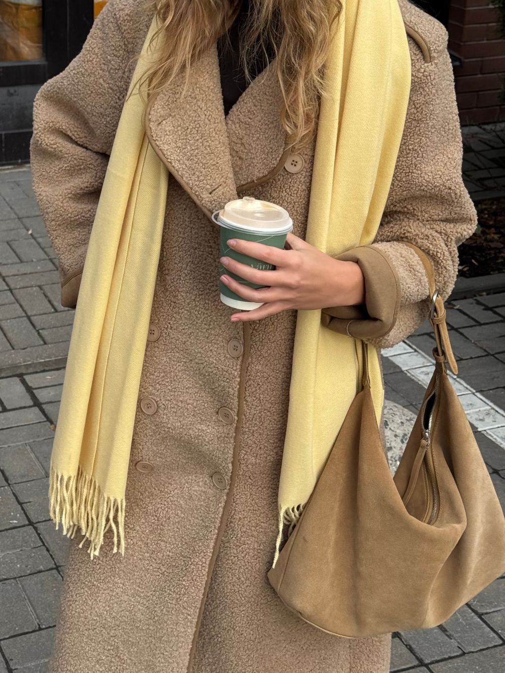 Дубленка Тэдди лонг бежевый