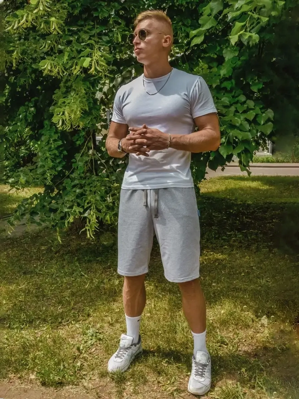 Шорты летние спортивные трикотажные пляжные длинные